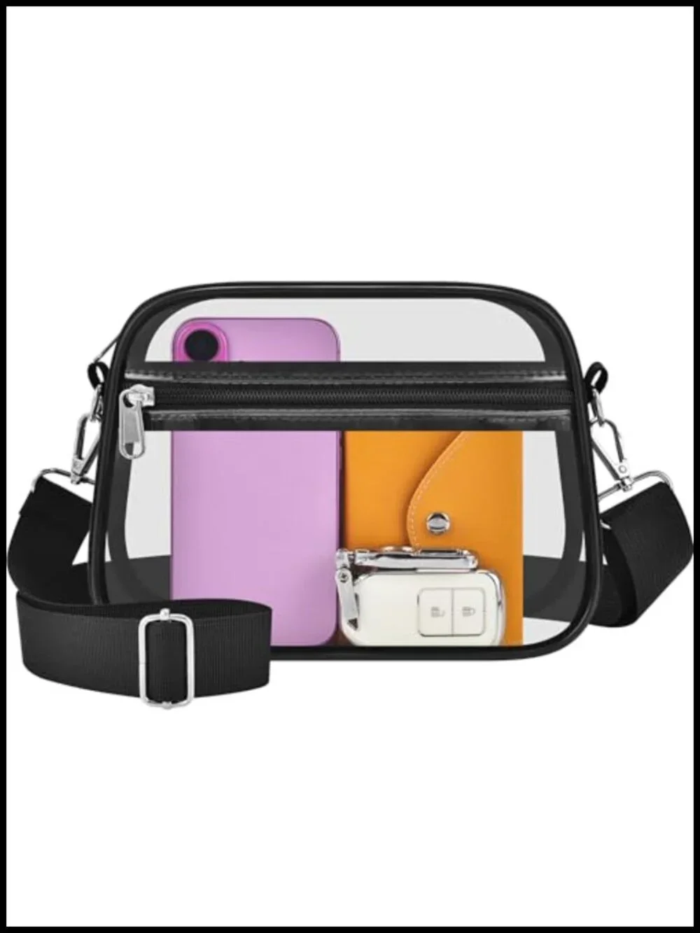 Clear Stadium Approved PVC Satchel Handbag Security Check Crossbody Purse